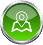 A white GPS icon inside a circular green background.